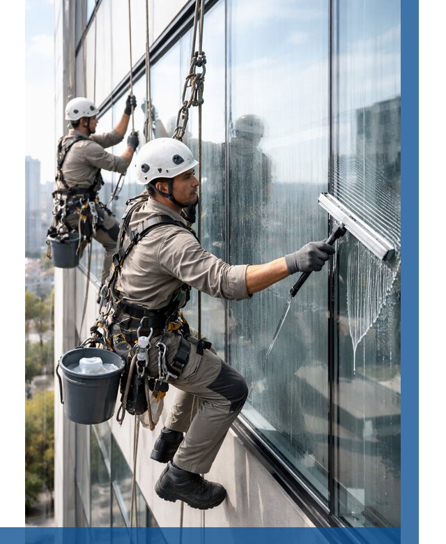 Мойка окон альпинистами в Чехове от 4575 р. | ВЫСОТНИК-Чхв
