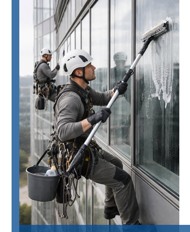 Высотная мойка сплошного остекления с выездом в Чехове