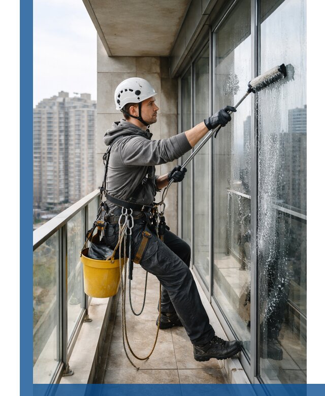 Профессиональная мойка балконного остекления в Чехове