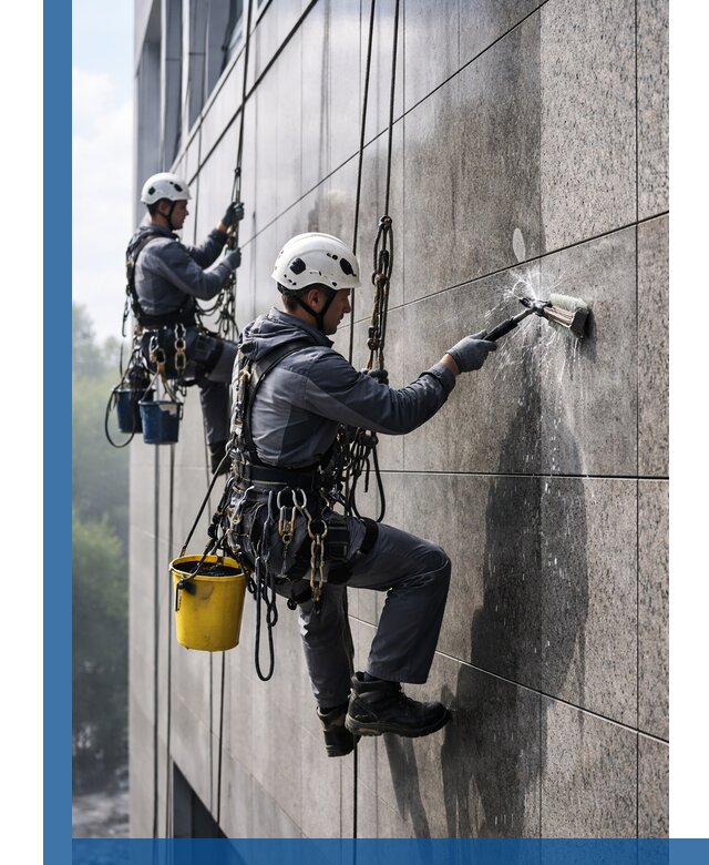 Профессиональная мойка фасада из керамогранита в Чехове