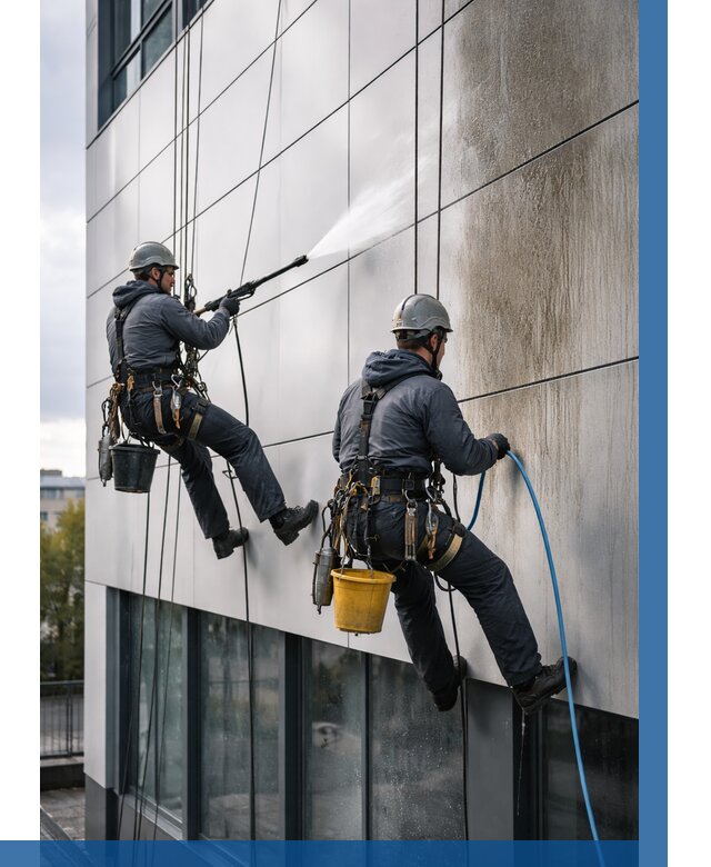 Мойка фасада из композита в Чехове по цене от 305 р. | ВЫСОТНИК-Чхв