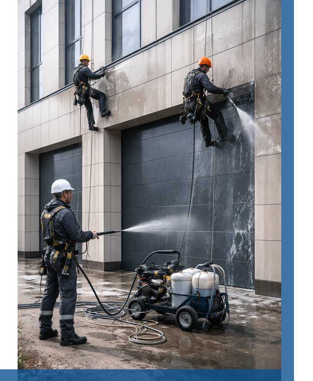 Послестроительная мойка фасада в Чехове от 305 р. | ВЫСОТНИК-Чхв