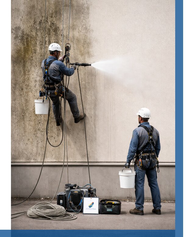 Очистка фасада от плесени в Чехове от 305 р. | ВЫСОТНИК-Чхв