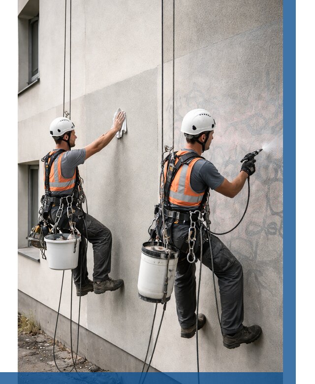 Антиграффити покрытие фасада в Чехове от 610 р. | ВЫСОТНИК-Чхв