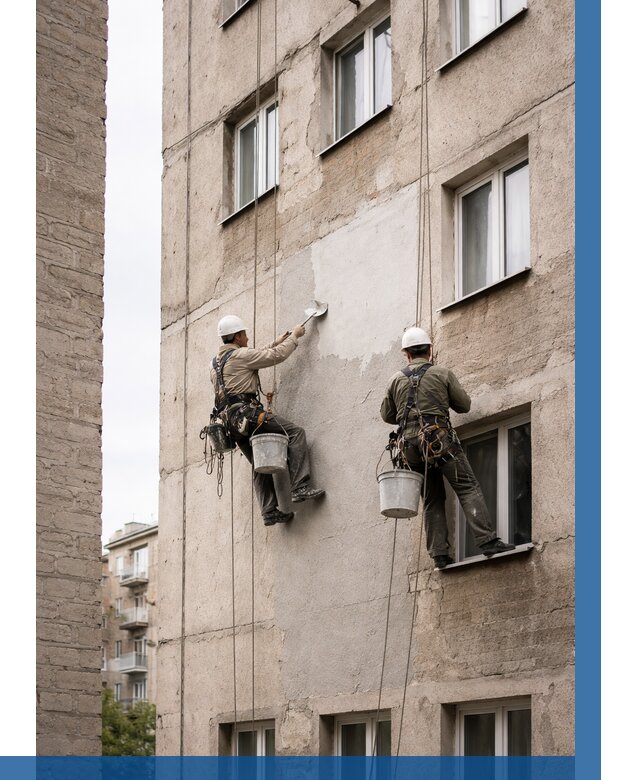 Косметический ремонт фасада в Чехове от 1118 р. | ВЫСОТНИК-Чхв