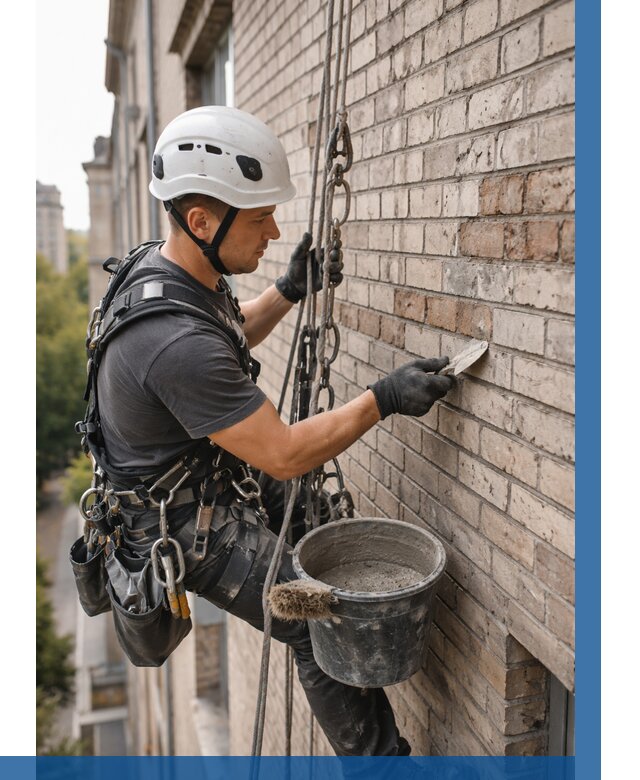 Ремонт кирпичной кладки фасада в Чехове от 1830 р. | ВЫСОТНИК-Чхв