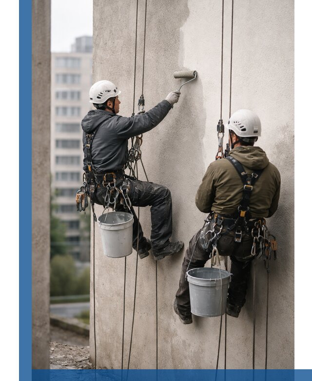 Покраска фасадов высотными альпинистами в Чехове с гарантией