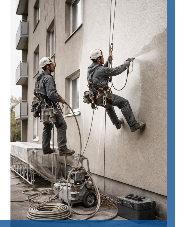 Безвоздушная покраска фасада в Чехове от 224 р/м² | ВЫСОТНИК-Чхв