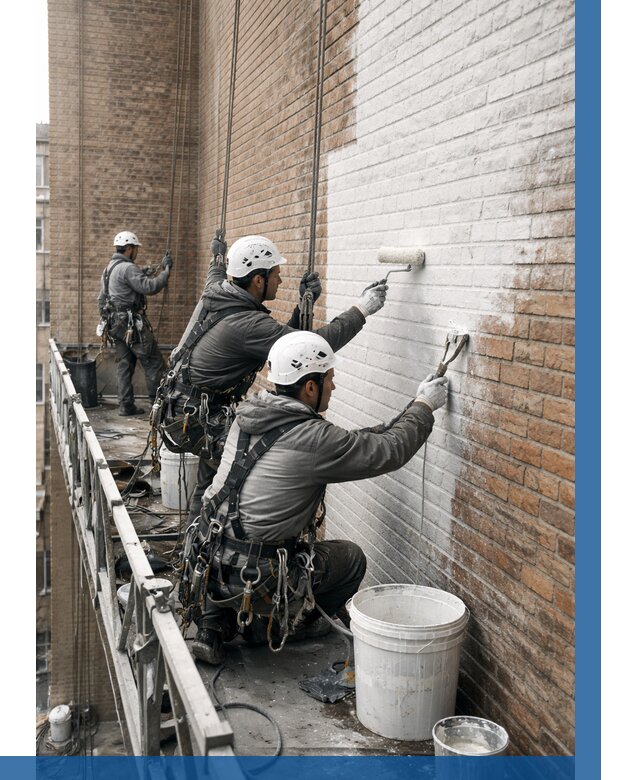 Покраска кирпичного фасада в Чехове от 356 р. | ВЫСОТНИК-Чхв