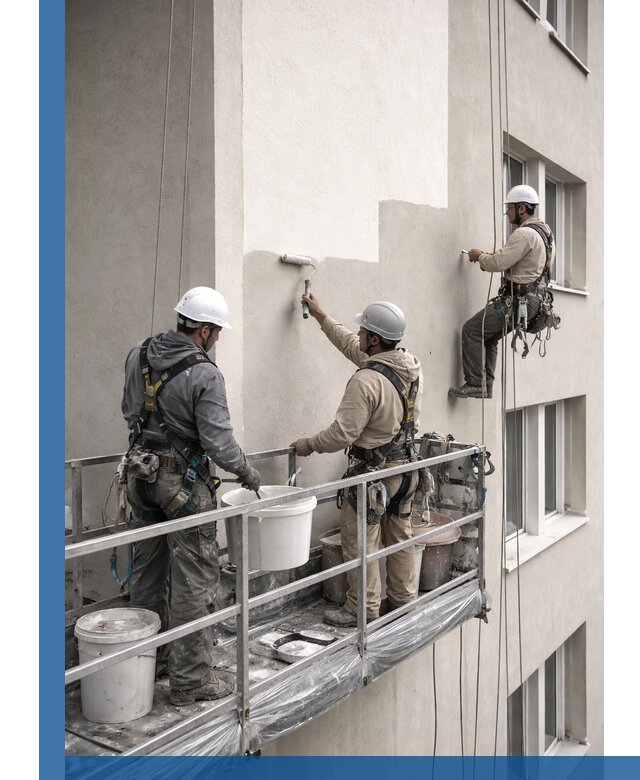 Покраска оштукатуренного фасада в Чехове под ключ с гарантией