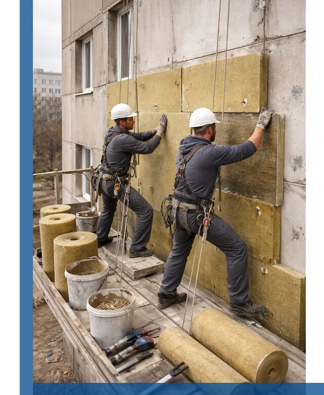 Утепление фасада минватой в Чехове под ключ с гарантией