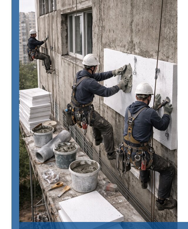 Утепление фасада пенополистиролом в Чехове под ключ