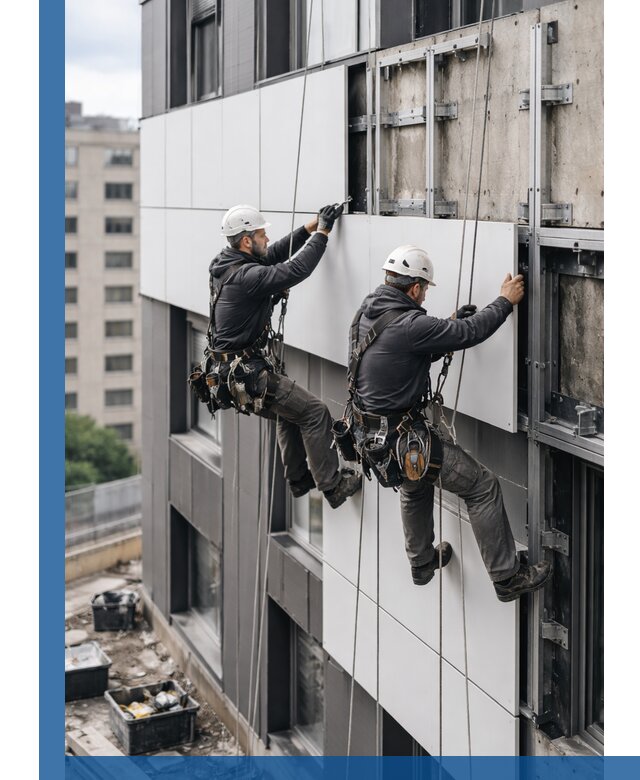 Монтаж композитных панелей фасада в Чехове под ключ