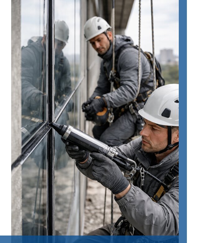 Герметизация витражных швов в Чехове от 661 р. | ВЫСОТНИК-Чхв