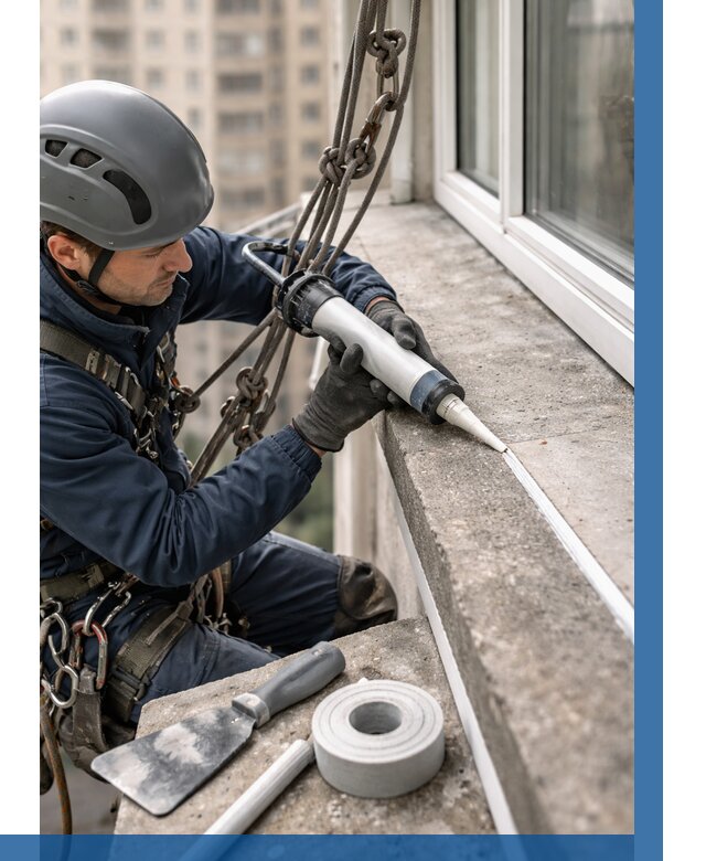 Герметизация балконного козырька в Чехове от 4575 р. | ВЫСОТНИК-Чхв