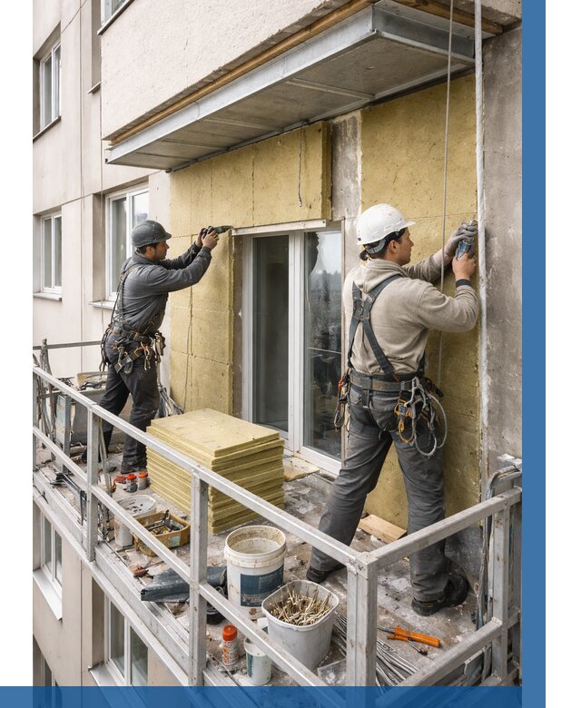 Утепление балкона снаружи в Чехове от 1627 р. под ключ ВЫСОТНИК-Чхв