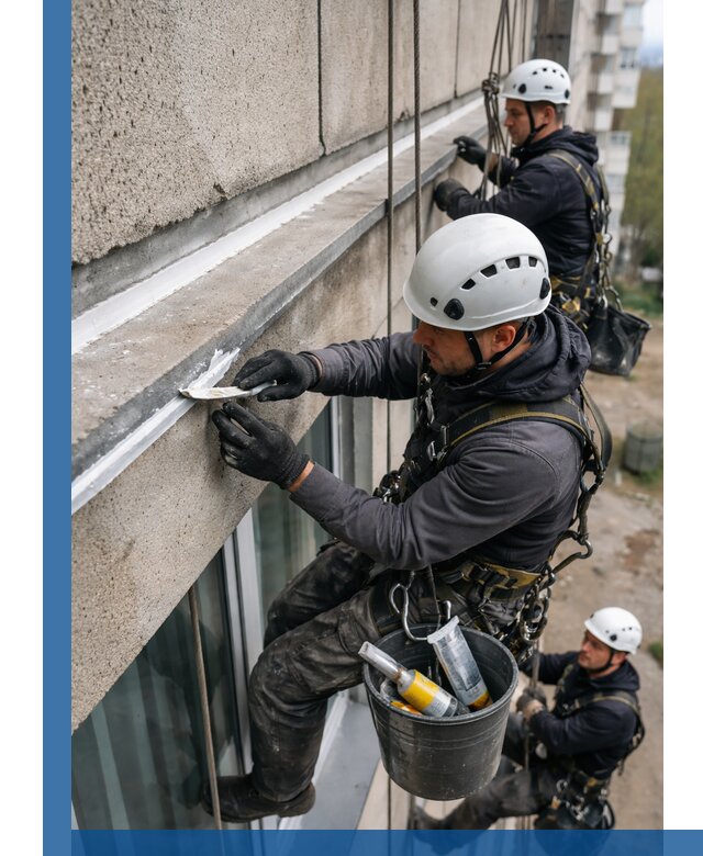 Герметизация примыкания балкона в Чехове под ключ с гарантией