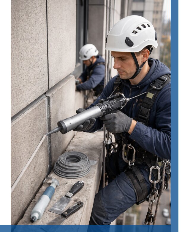 Герметизация деформационных швов фасада в Чехове от 712 | ВЫСОТНИК-Чхв