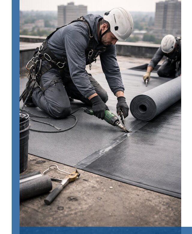 Ремонт мягкой кровли в Чехове с выездом промальпинистов