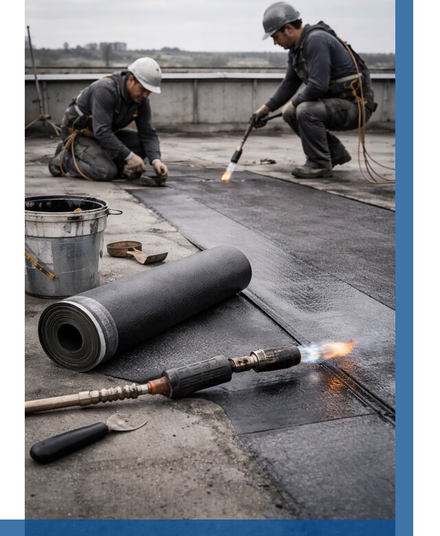 Ремонт рулонной кровли в Чехове от 661 р. | ВЫСОТНИК-Чхв