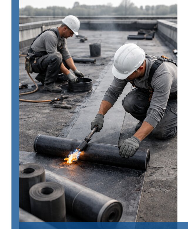 Ремонт рулонной кровли в Чехове герметизация и восстановление