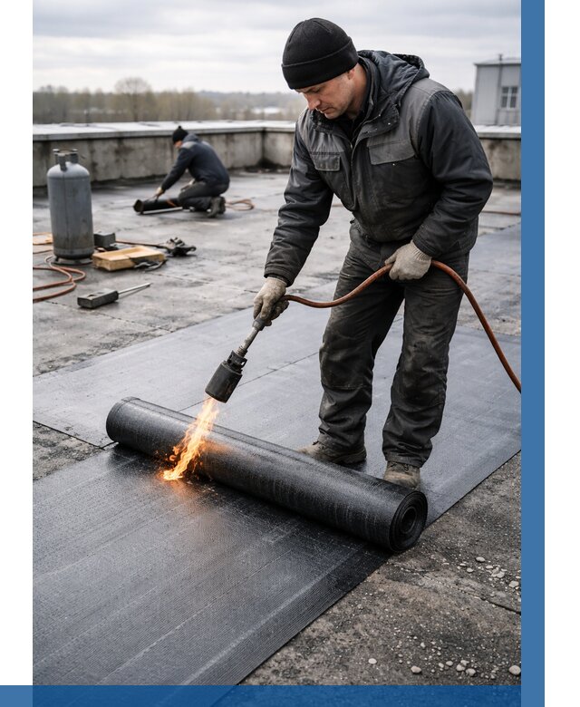 Ремонт наплавляемой кровли в Чехове от 712 р. | ВЫСОТНИК-Чхв