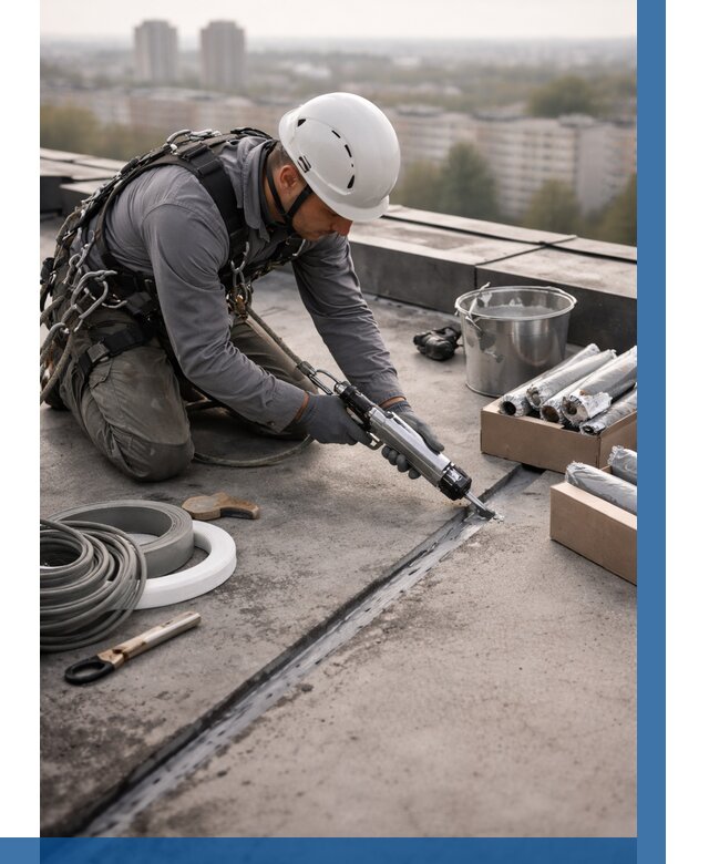 Герметизация швов кровли в Чехове от 458 р./м2 | ВЫСОТНИК-Чхв