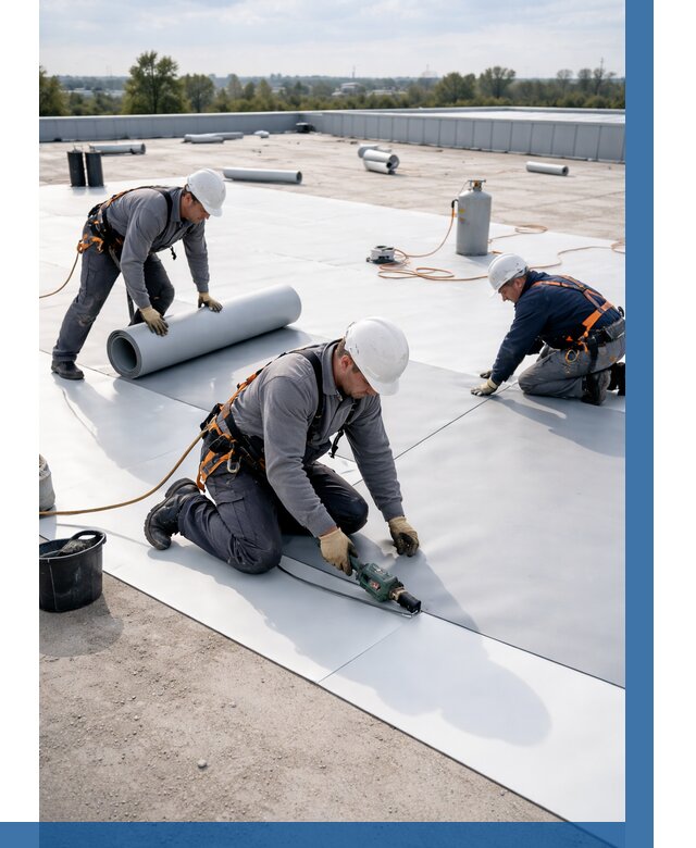 Монтаж мембранной кровли под ключ в Чехове от 1220 р. | ВЫСОТНИК-Чхв