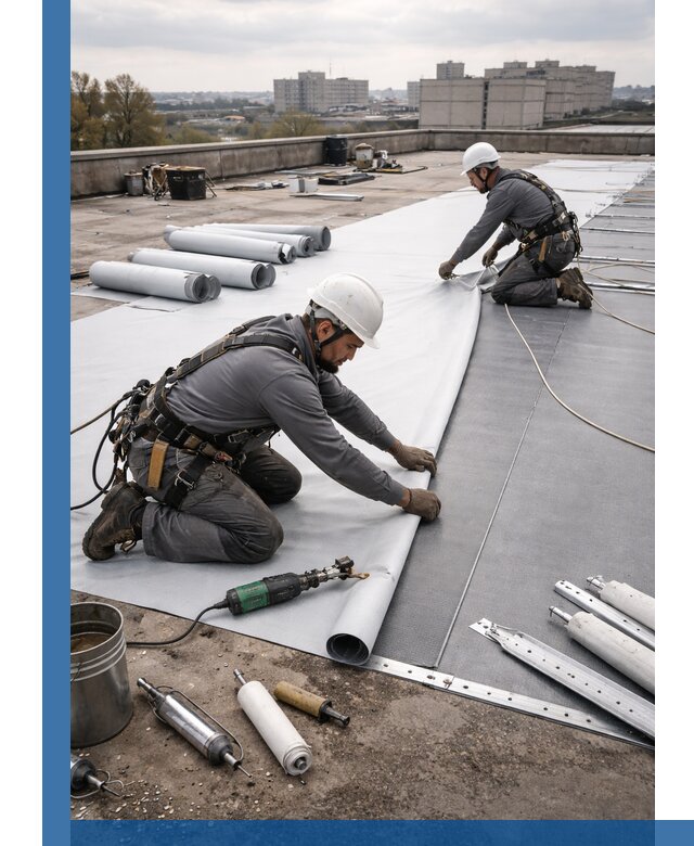 Монтаж мембранной кровли в Чехове для промышленных зданий