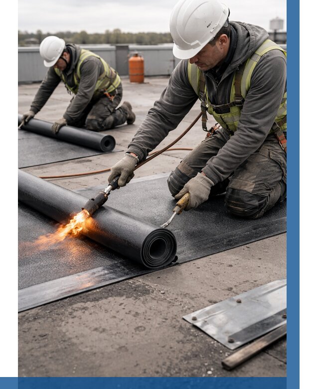 Монтаж наплавляемой кровли в Чехове от 864 р. — ВЫСОТНИК-Чхв