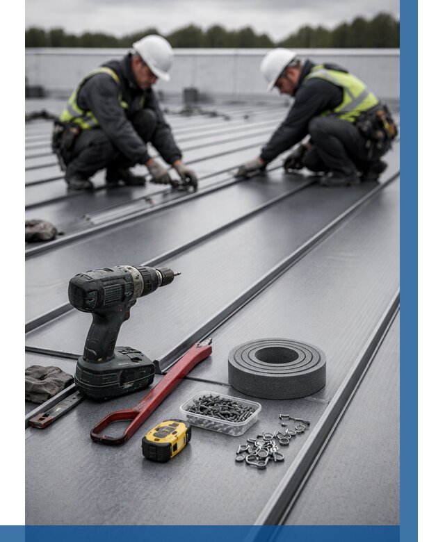 Монтаж фальцевой кровли в Чехове от 1830 р. | ВЫСОТНИК-Чхв