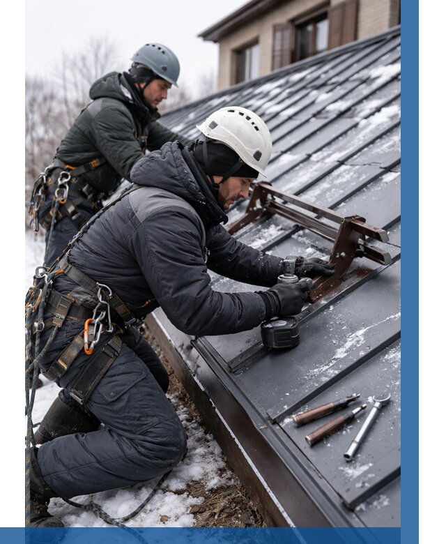 Монтаж снегозадержателей в Чехове от 458 р. | ВЫСОТНИК-Чхв