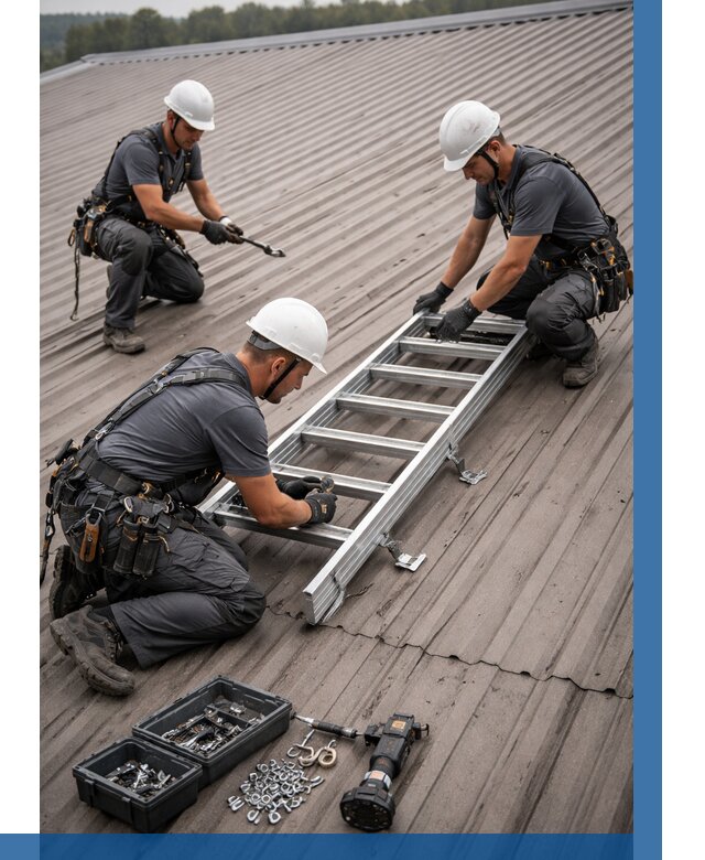 Монтаж кровельной лестницы в Чехове от 4575 р. | ВЫСОТНИК-Чхв