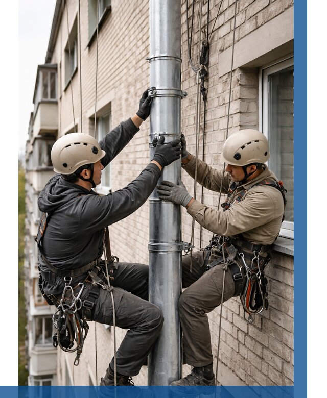 Замена водосточных труб в Чехове от 6609 р. | ВЫСОТНИК-Чхв