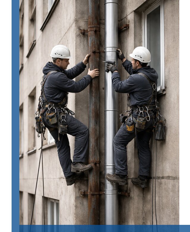 Замена водосточных труб в Чехове: монтаж и демонтаж под ключ