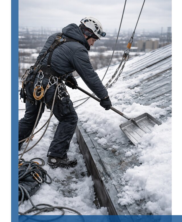 Профессиональная очистка кровли от снега и наледи в Чехове