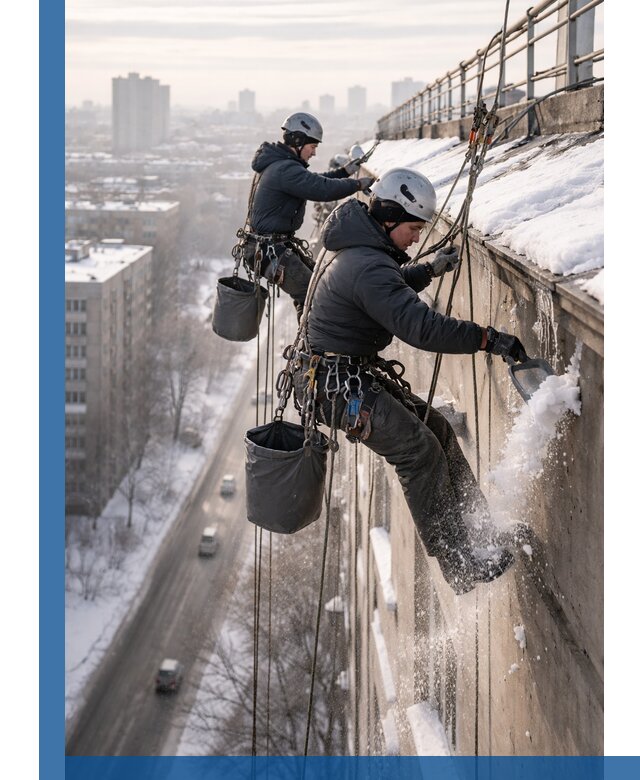 Очистка карнизов от снега в Чехове профессионально и безопасно