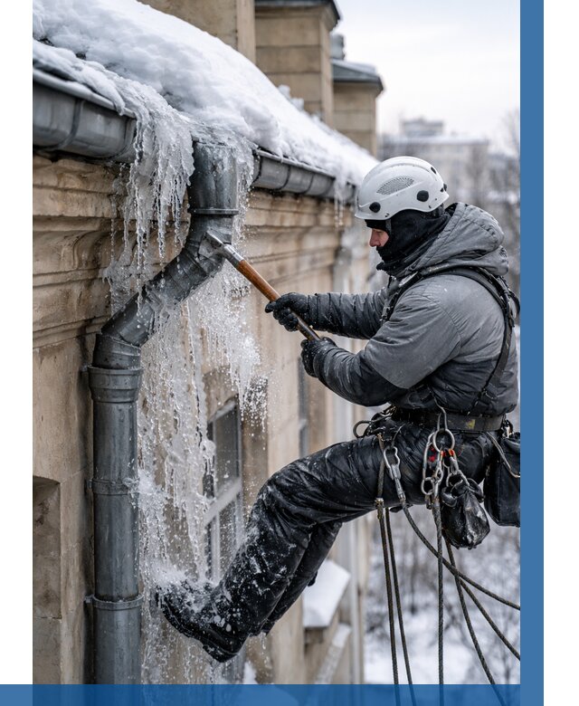 Очистка водостоков от льда в Чехове от 3558 р. | ВЫСОТНИК-Чхв