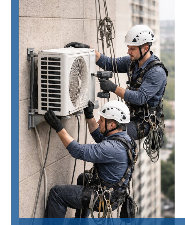 Монтаж внешнего блока кондиционера в Чехове установка и крепление