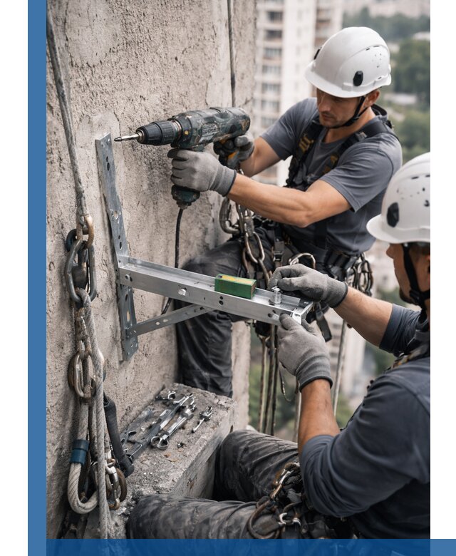 Установка кронштейнов кондиционера и крепежа в Чехове