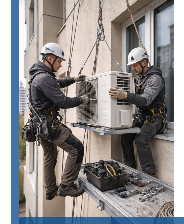 Перенос внешнего блока кондиционера в Чехове с монтажом и крепежом