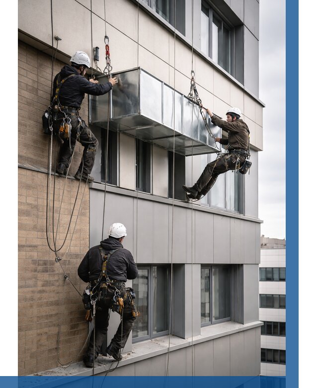 Монтаж воздуховодов на фасаде в Чехове от 1525 р. | ВЫСОТНИК-Чхв