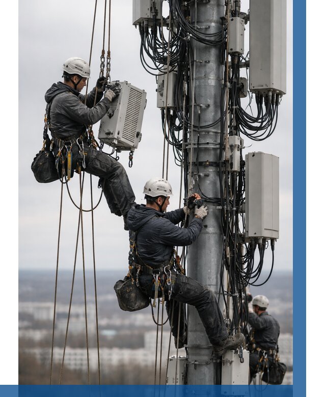 Монтаж оборудования связи на мачте в Чехове от 7625 р. | ВЫСОТНИК-Чхв
