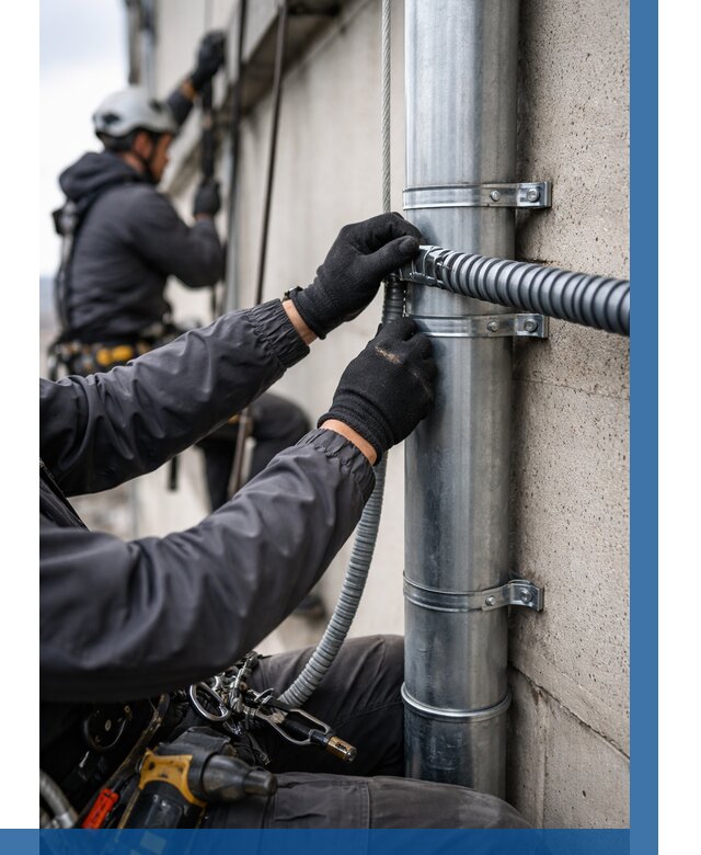 Монтаж гофры для кабеля в Чехове от 305 р. | ВЫСОТНИК-Чхв