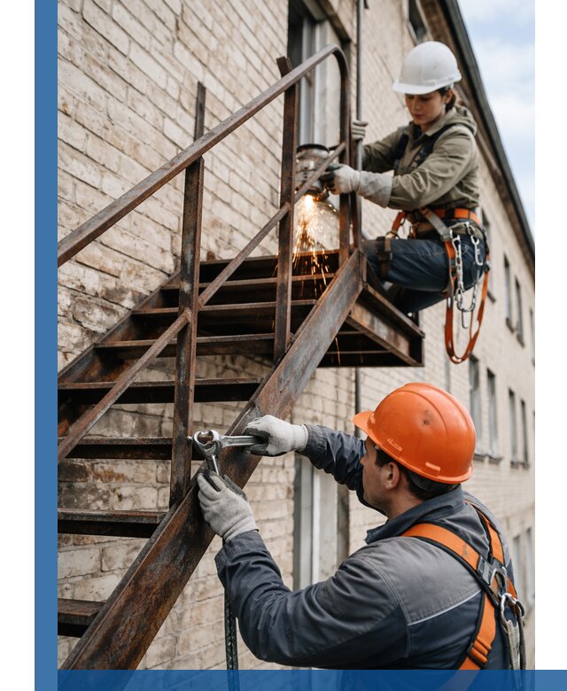 Ремонт и восстановление пожарных лестниц с выездом в Чехове