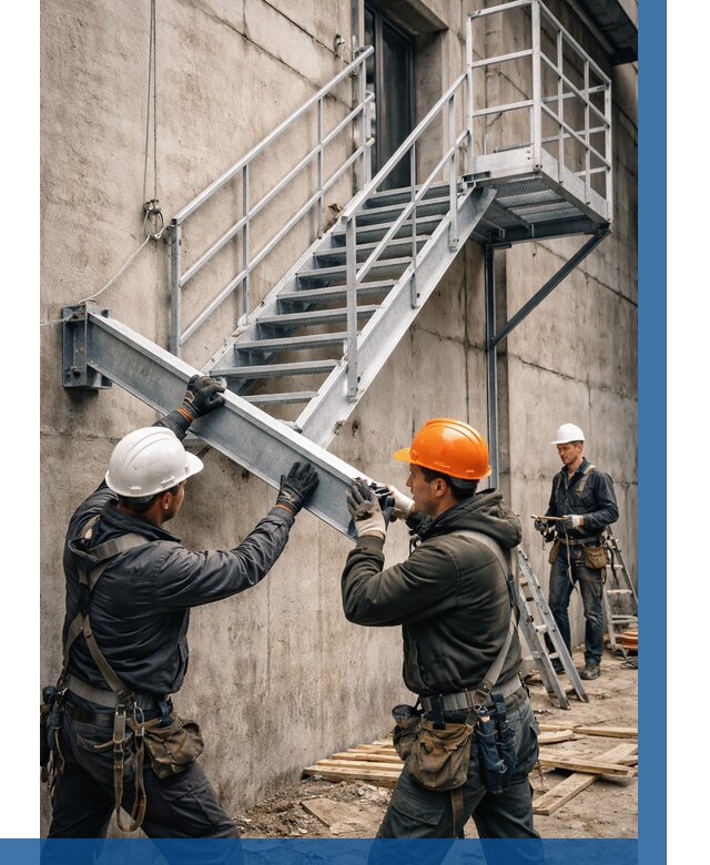 Монтаж металлических лестниц в Чехове от 15251 р. | ВЫСОТНИК-Чхв