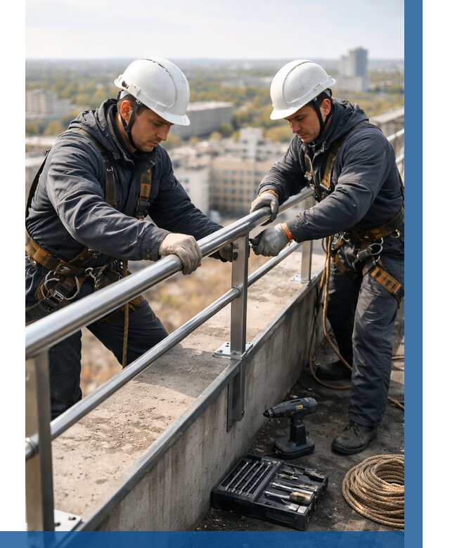 Монтаж перил на высоте в Чехове от 2542 р. | ВЫСОТНИК-Чхв