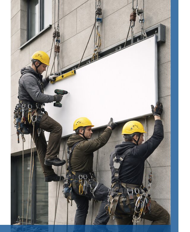 Монтаж рекламной вывески в Чехове от 8134 р. | ВЫСОТНИК-Чхв