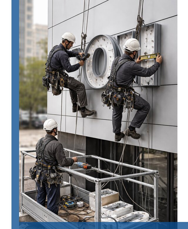 Профессиональный монтаж световых букв в Чехове под ключ