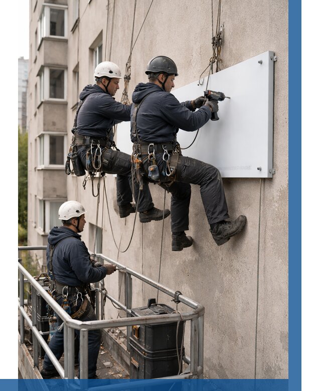 Монтаж табличек и указателей в Чехове от 3558 р. | ВЫСОТНИК-Чхв